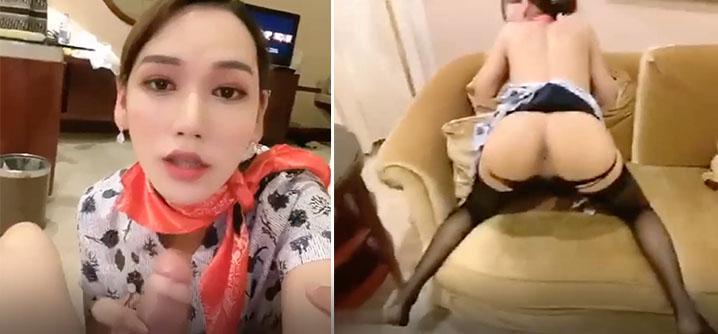 TS系列-美美的李智贤性感空乘制服啪啪