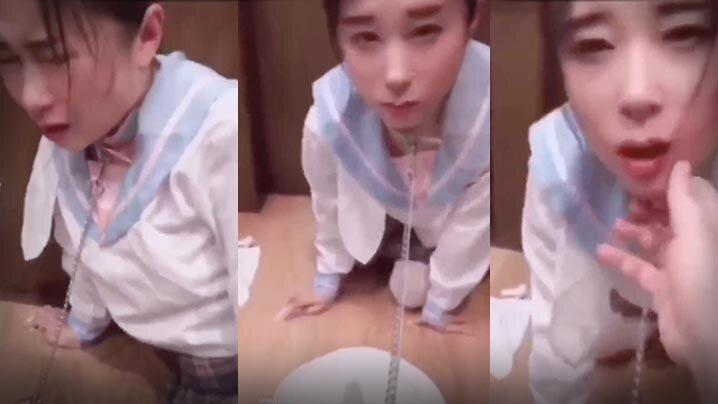 《调教JK小母狗》用冰棍插逼往逼里涂芥末弄得小母狗嗷嗷哭说太疼了