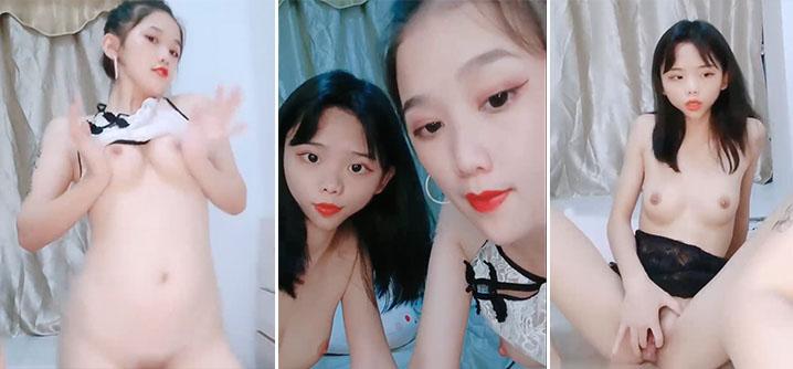 丸子头大耳环新人姐妹花双女诱惑性感红唇一线天美穴互摸跳蛋震动肥穴翘起屁股扭动用跳蛋摩擦