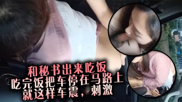 和秘书出来吃饭吃完饭把车停在马路上就这样车震刺激