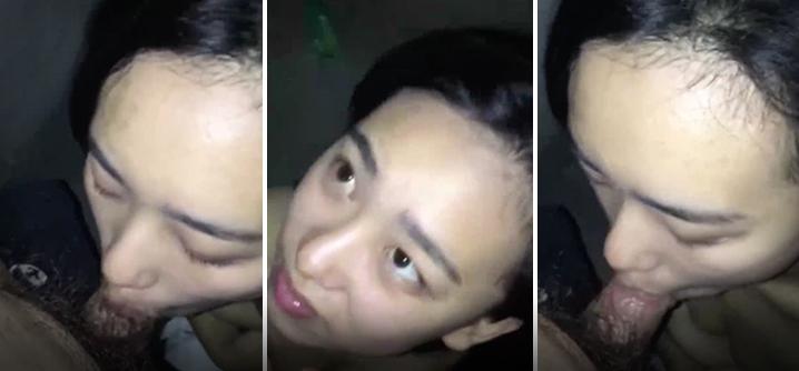 害羞的清纯小妹在楼梯处帮男友深喉口交