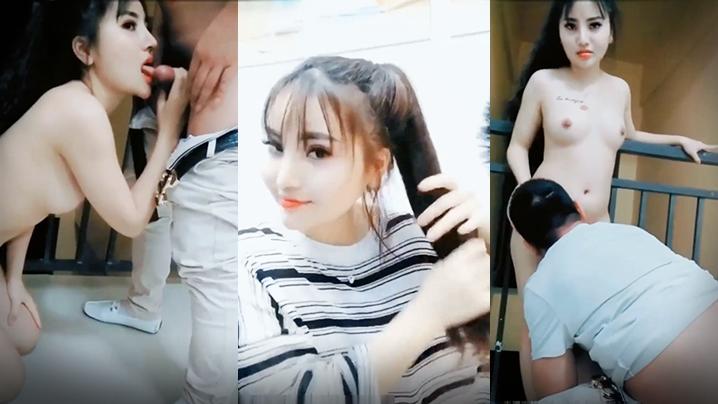 挑战刺激在别人家楼梯口把白皙性感的大美女扒光衣服抬着腿干