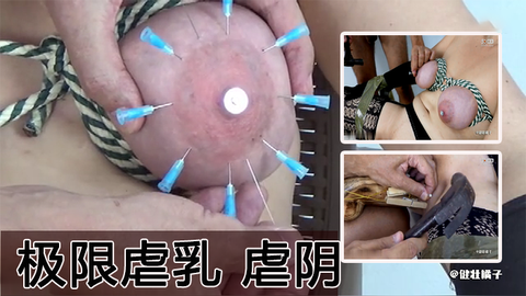 极限虐乳乳头钉钉子针头刺入虐阴