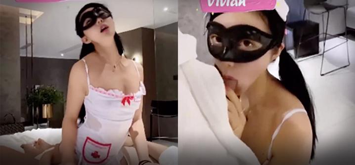 绝妙女神爱丝袜的Vivian姐最新小护士情趣打闹身材特棒小烈唇含住肉棒吃得津津有味骑乘叫床声妖艳又有一丝清纯