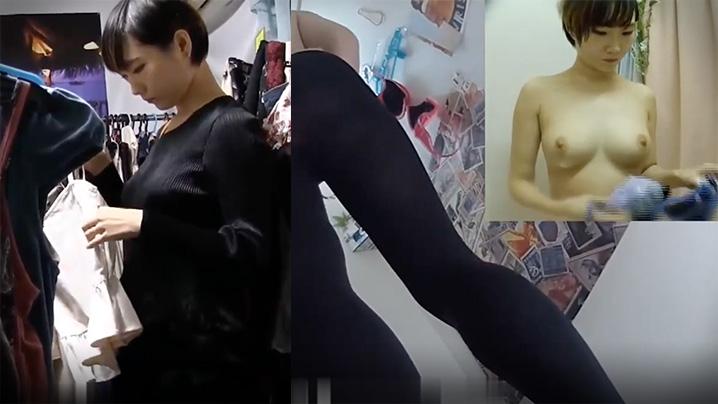 针孔偷拍在商场某试衣间前后双镜头偷拍美女试穿内衣