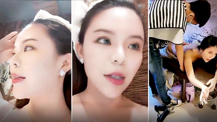 骚气妹子3P在理发店与猛男搞起3P啪啪大秀