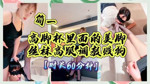 高脚杯里面的美脚丝袜高跟调教贱狗男奴